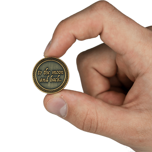 "I Love You to the Moon and Back" Romantic Love Expression Antique Gold Plated Coins