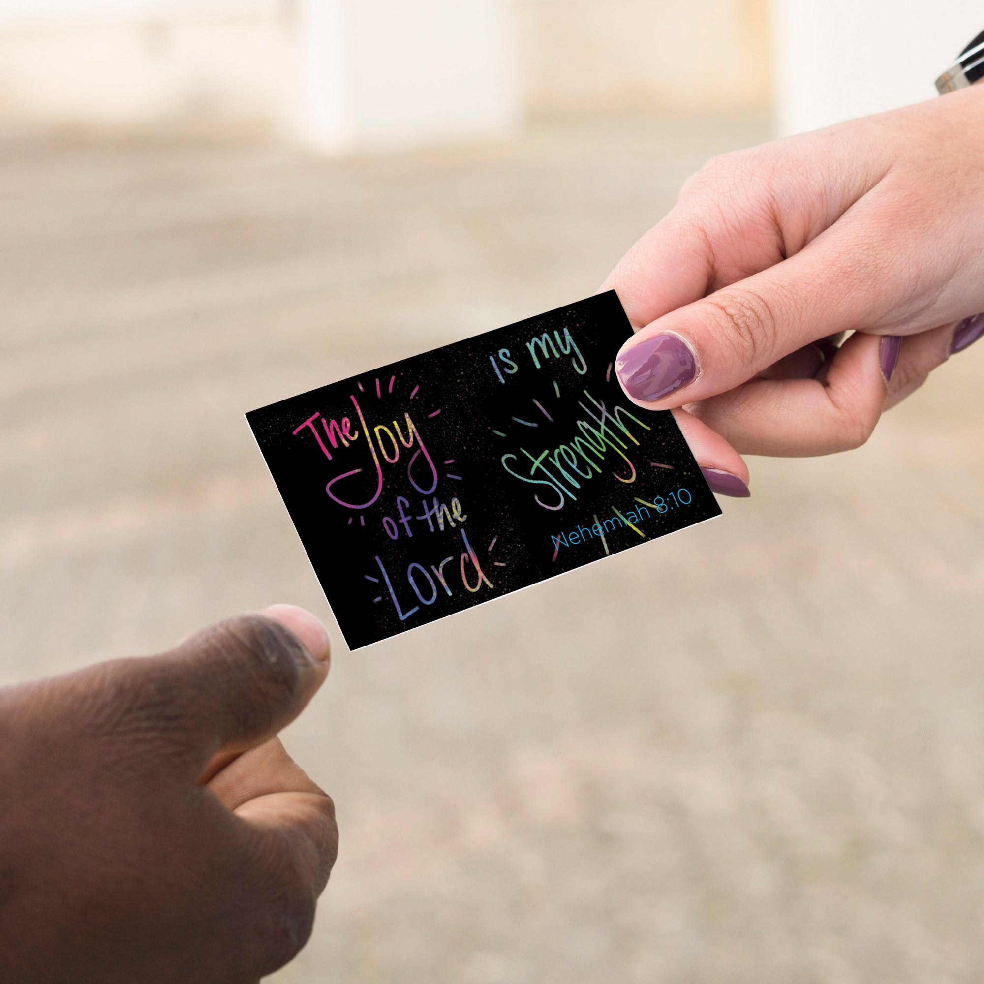 Children and Youth, Pass Along Scripture Cards, The Joy of the Lord is my Strength, Nehemiah 8:10 Pack of 25