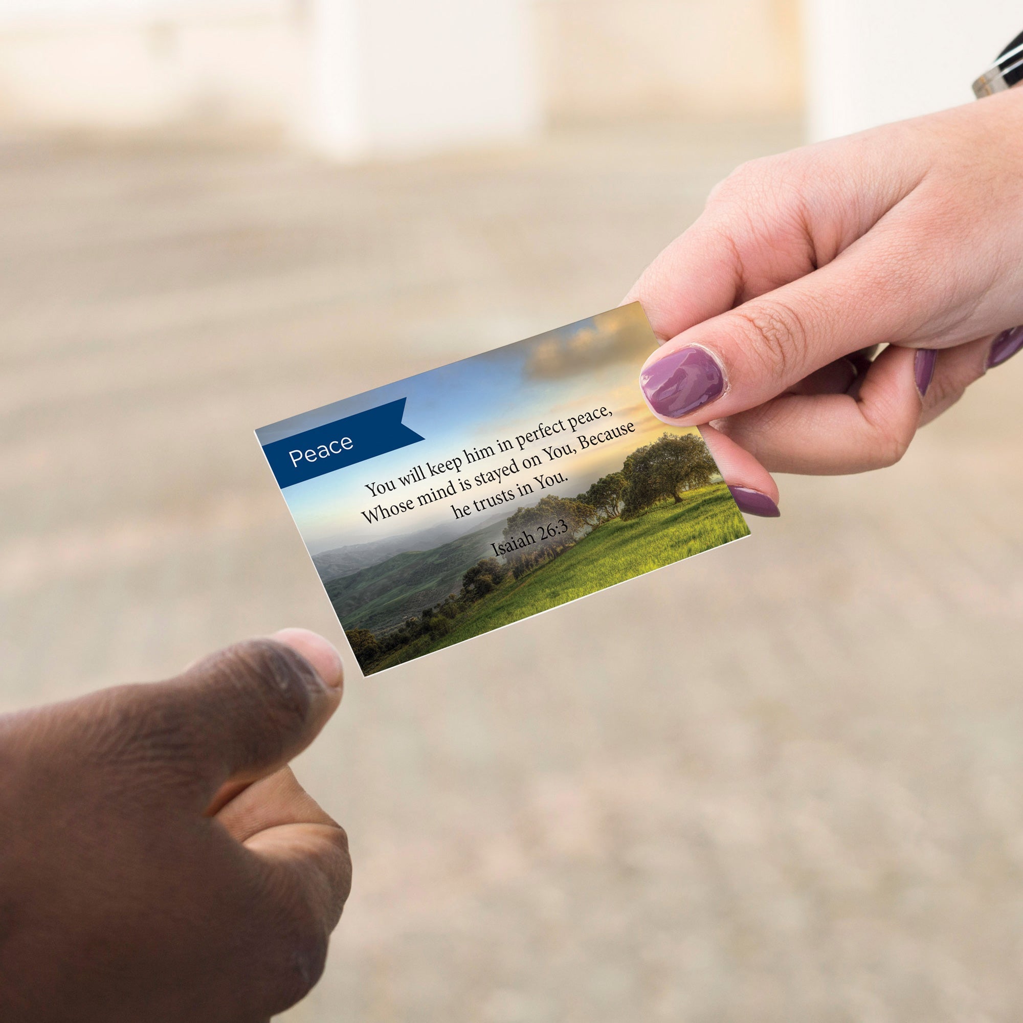 Pass Along Scripture Cards, Peace, Isaiah 26:3, Pack 25