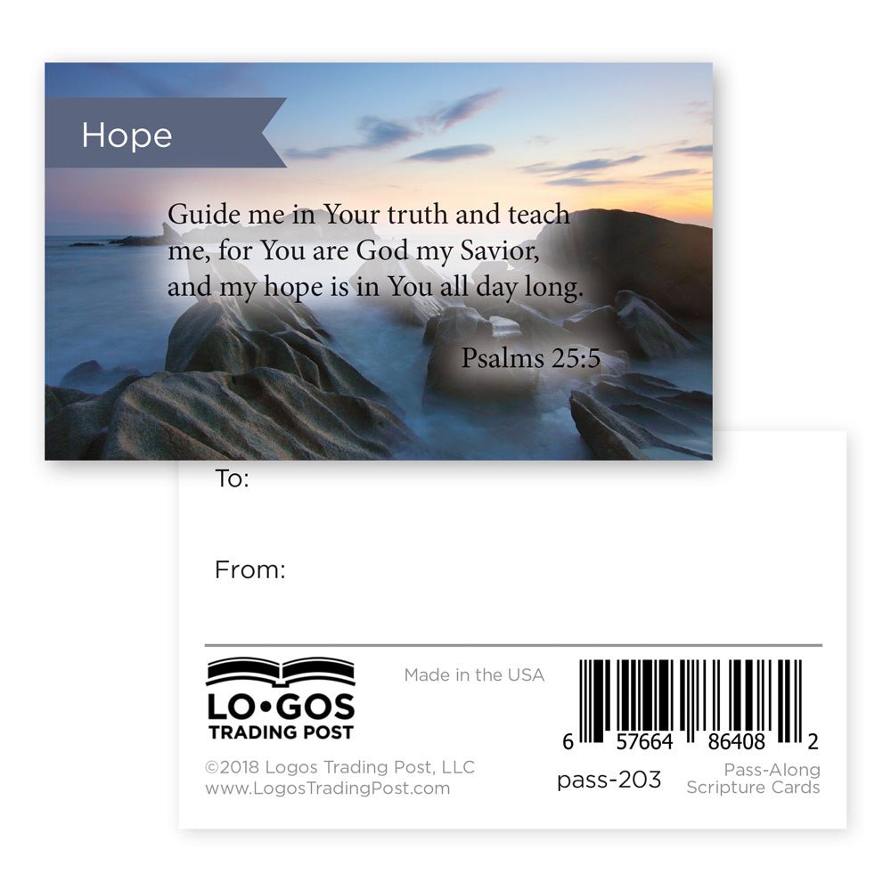 Hope, Guide Me, Psalms 25:5, Pass Along Scripture Cards, Pack 25
