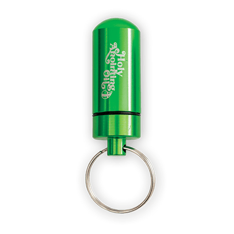 anointing oil container keychain, green