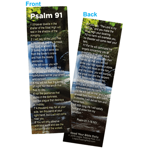 Psalm 91 - The Lord is My Refuge Bookmarks, Pack of 50 - Christian Bookmarks