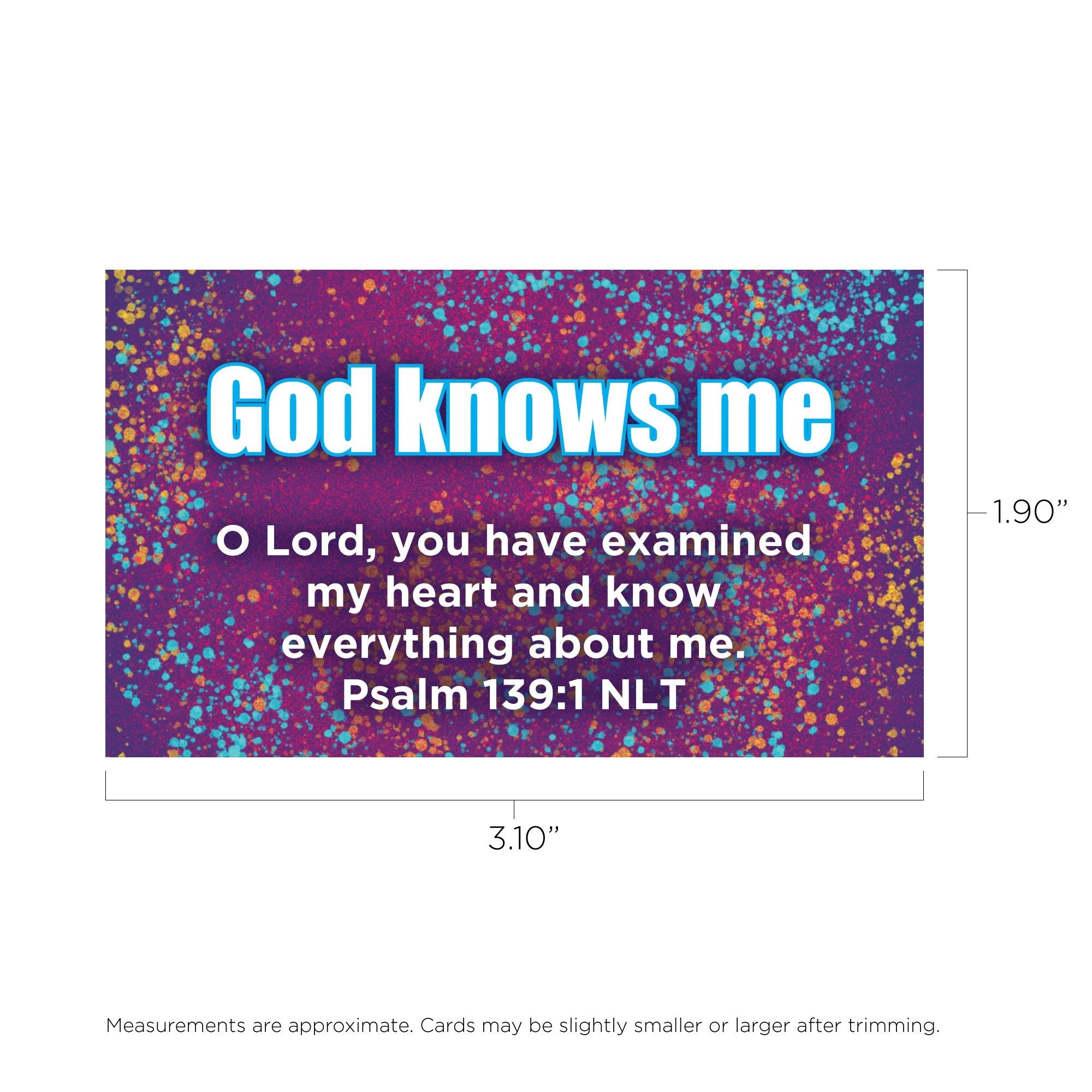 Children's Pass Along Scripture Cards - God Knows Me, Pack of 25