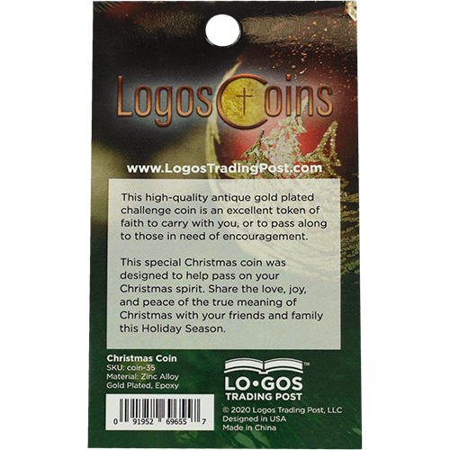 Merry Christmas Gold Plated Christian Challenge Coin - Luke 2:12