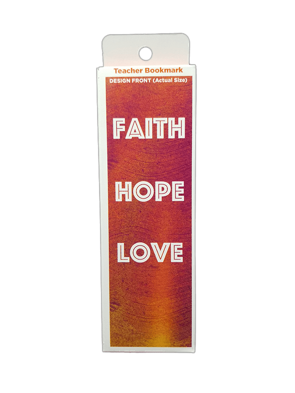 Children's Christian Bookmark, Faith Hope Love, 1 Corinthians 13:13 - Pack of 25 - Logos Trading Post, Christian Gift