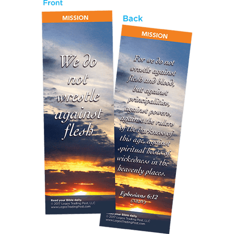 We Do Not Wrestle Against Flesh Bookmarks, Pack of 25 - Christian Bookmarks