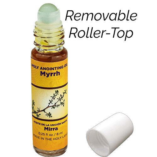 Myrrh Anointing Oil from Israel, Bulk Set of 6 Roll On Bottles, 1/4 oz Each, Made in the Holy Land of Jerusalem, Prayer Gift for Pastors & Priests, Aceite Ungido de Mirra