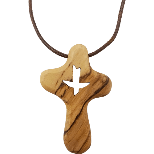Dove Cut Out Small Comfort Cross Necklace close view