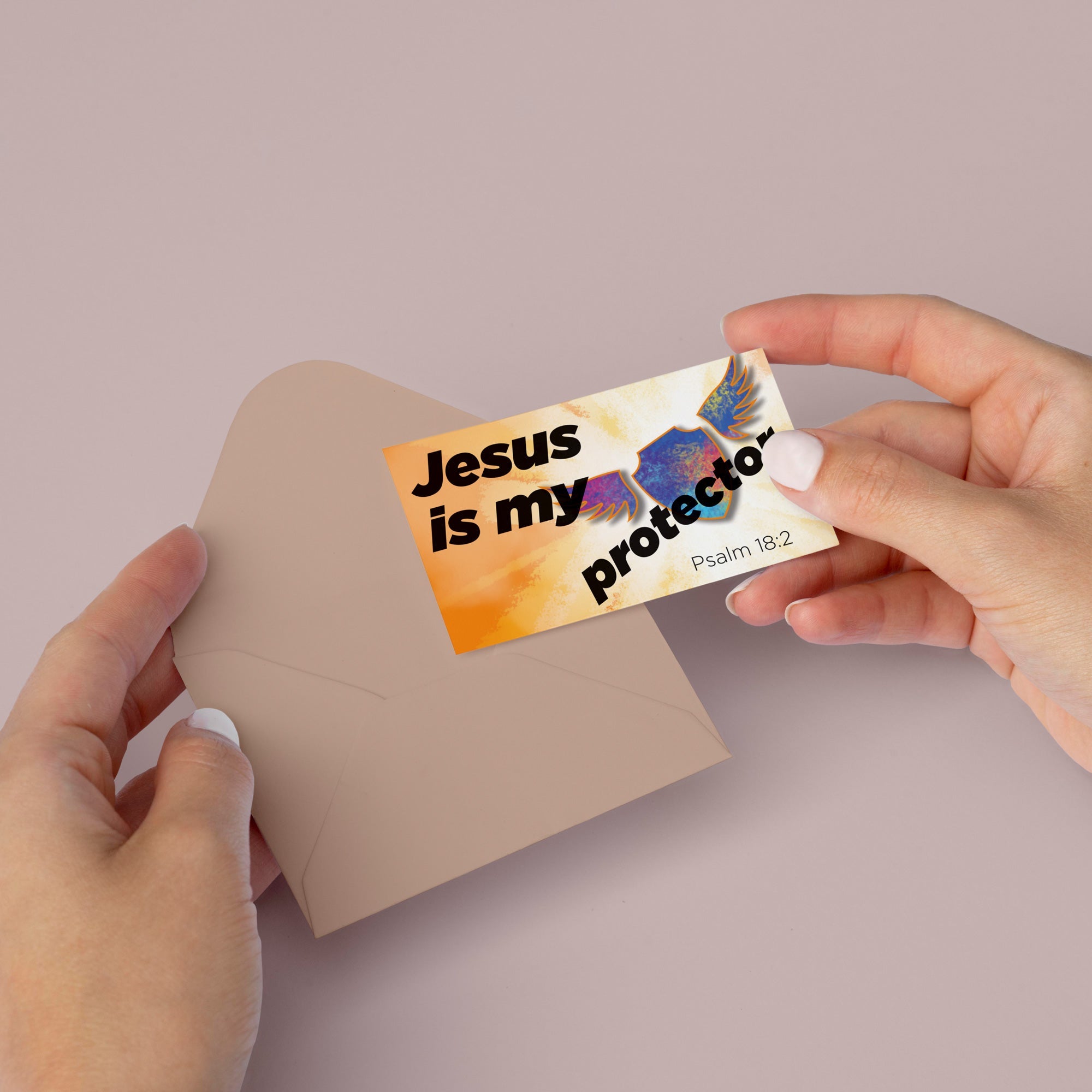 Children and Youth, Pass Along Scripture Cards, Jesus is my Protector, Psalm 18:2, Pack of 25