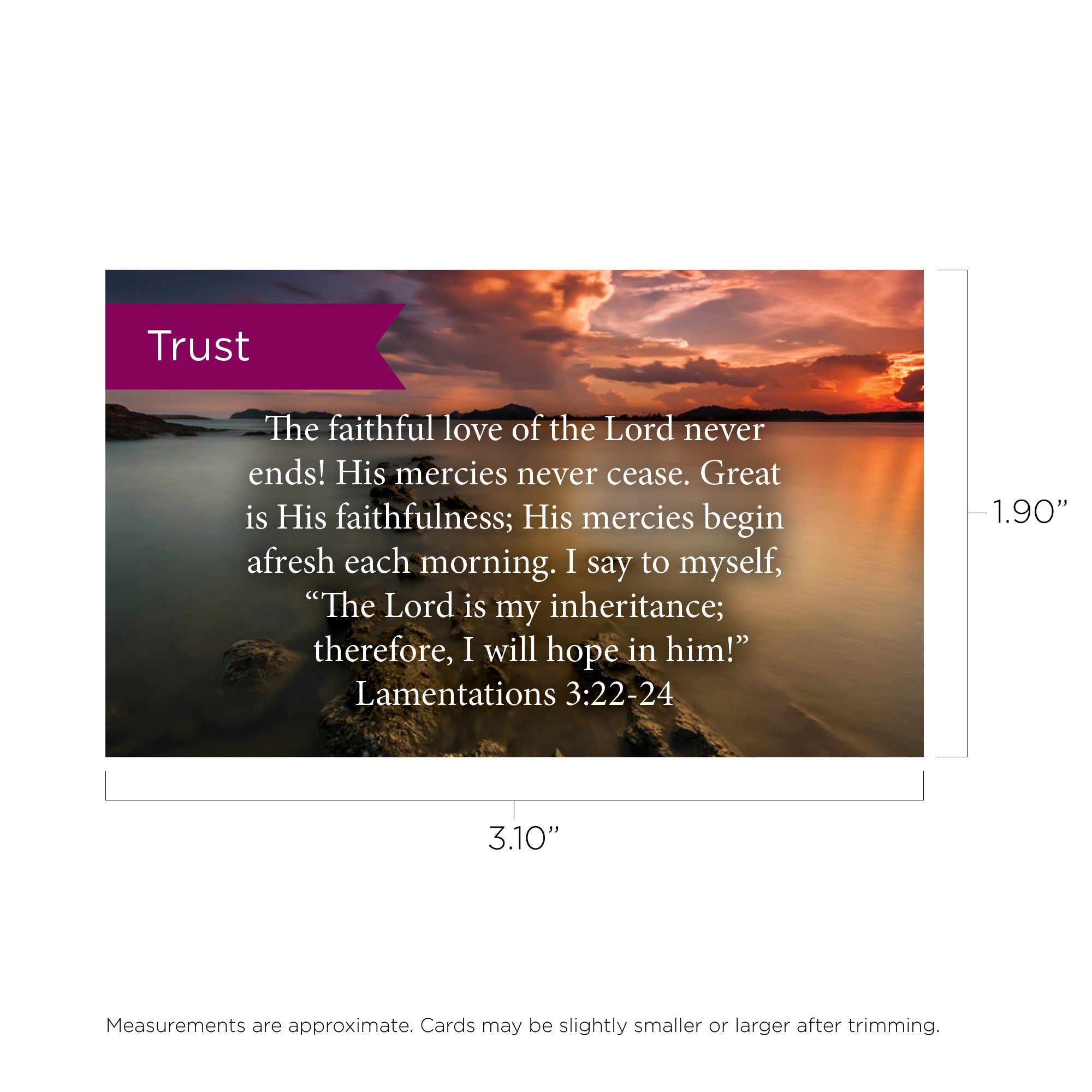 Pass Along Scripture Cards, Trust, Lamentations 3:22-24, Pack 25