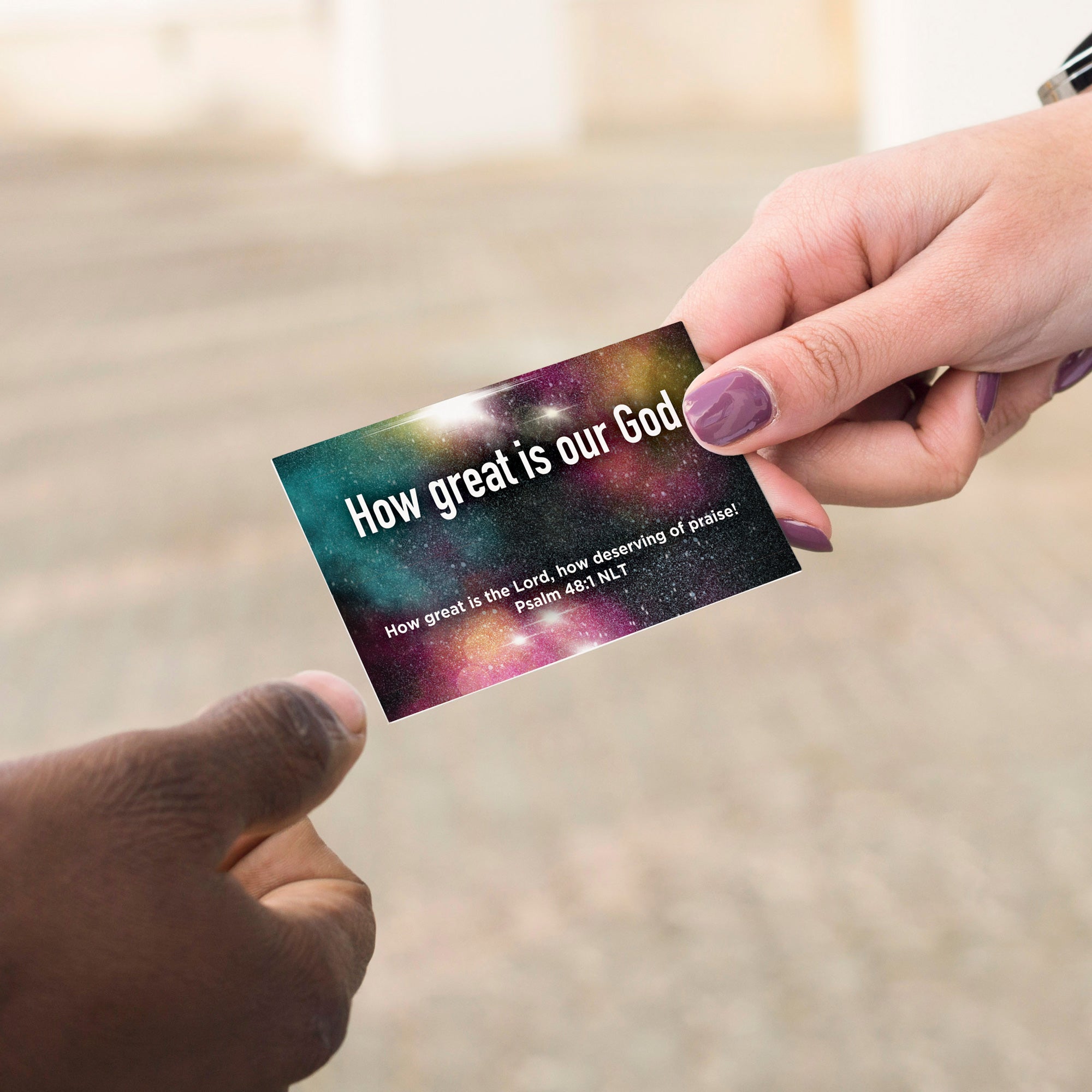 Children and Youth, Pass Along Scripture Cards, How Great is our God, Psalm 48:1, Pack of 25