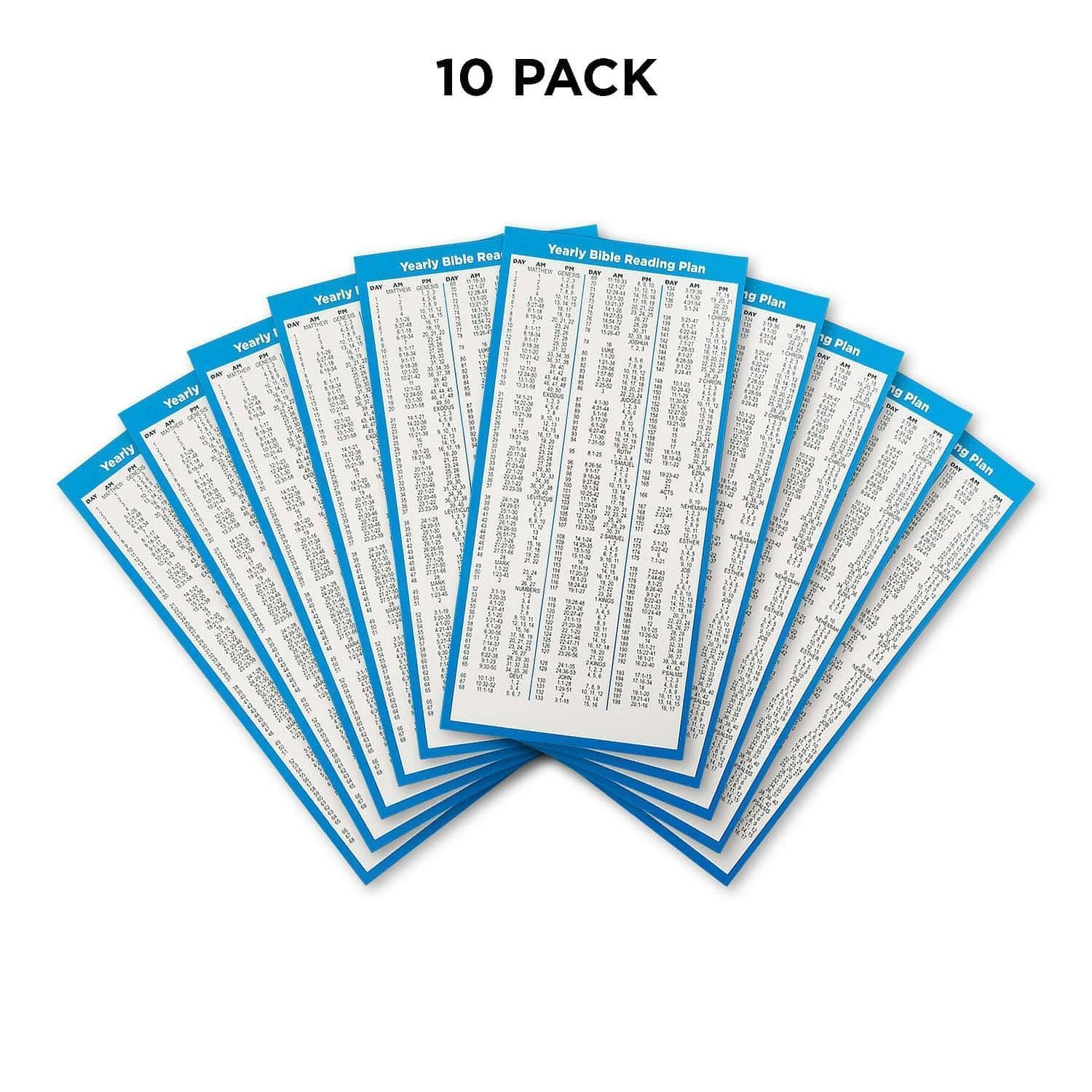 One Year Bible Reading Plan Card - 6 Different Quantities