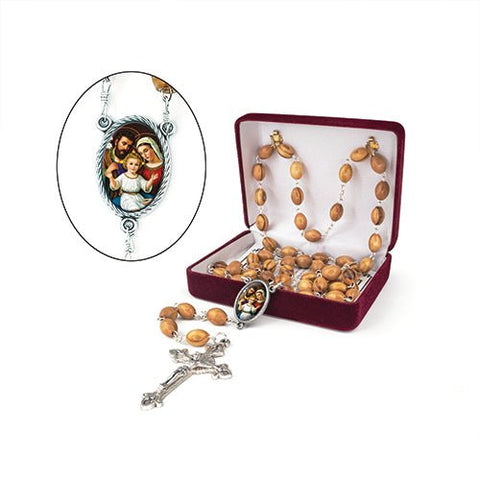 Holy Family (Dark) Jesus Olive Wood Rosary