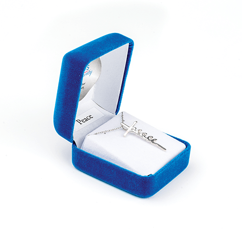 Peace Cross Necklace, Words of Life Sterling Silver Pendant Necklace