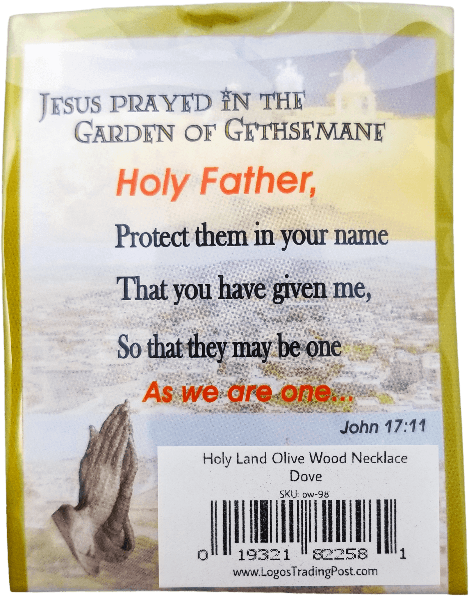 Olive Wood Holy Spirit Dove Necklace