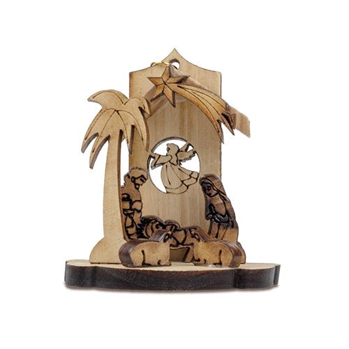 Candle Nativity Scene, Olive Wood Manger Grotto
