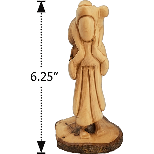 Holy Land Olive Wood Statue - Shepherd Boy King David dimensions