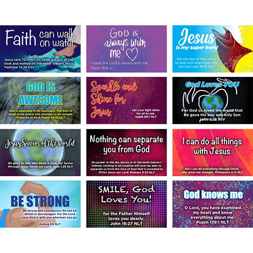 Children's Pass Along Pocket Scripture Card Variety Pack of 60 - Assortment 4