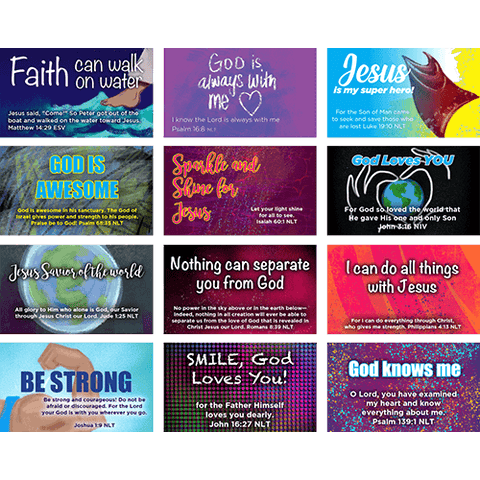 Children's Pass Along Pocket Scripture Card Variety Pack of 60 - Assortment 4