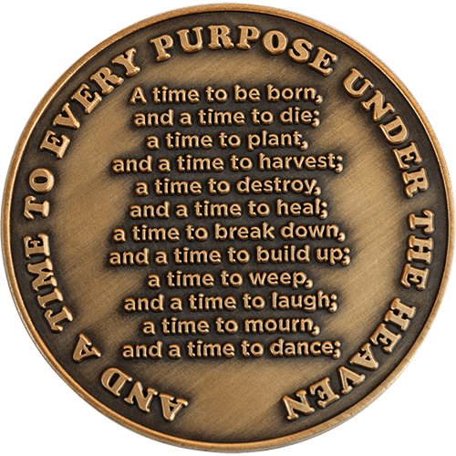 A Season For Everything Antique Gold Plated Christian Coin - Ecclesiastes 3:1-4