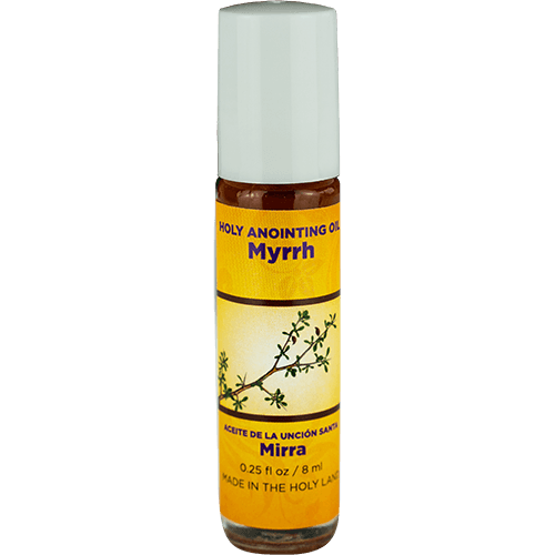 Myrrh Anointing Oil from Israel, Bulk Set of 6 Roll On Bottles, 1/4 oz Each, Made in the Holy Land of Jerusalem, Prayer Gift for Pastors & Priests, Aceite Ungido de Mirra