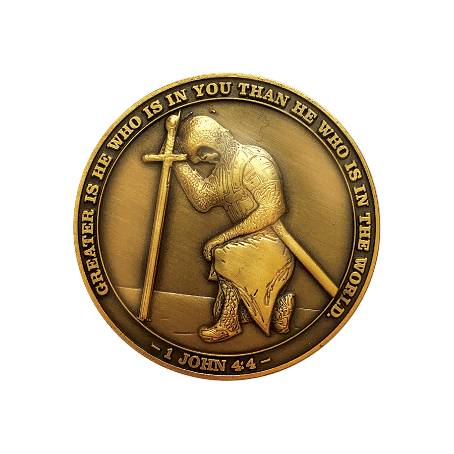 The Task Ahead Antique Gold Plated Challenge Coins - Philippians 4:13