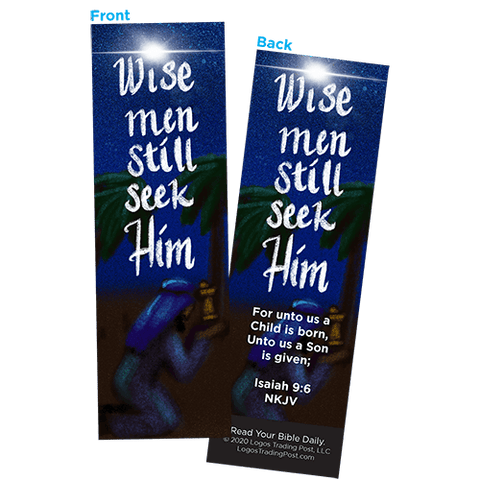 Children and Youth Bookmark, Christmas, Wise Men Still Seek Him, Isaiah 9:6, Pack of 25, Handouts for Classroom, Sunday School, and Bible Study
