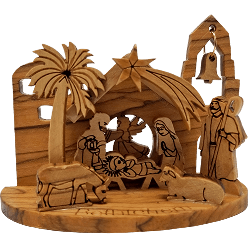 3D Nativity Grotto - Holy Land Olive Wood  - Medium