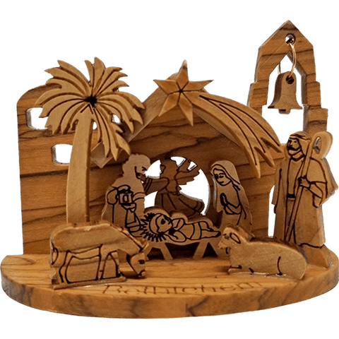 3D Nativity Grotto - Holy Land Olive Wood  - Medium