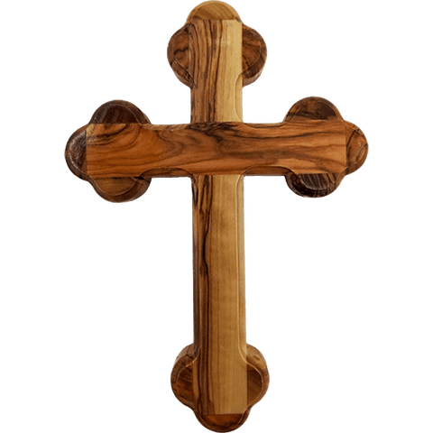 Olive Wood Wall Bottony Cross, Eastern - Greek (L)