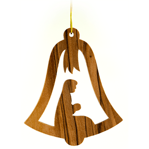 Nativity Bell- Holy Land Olive Wood Ornament