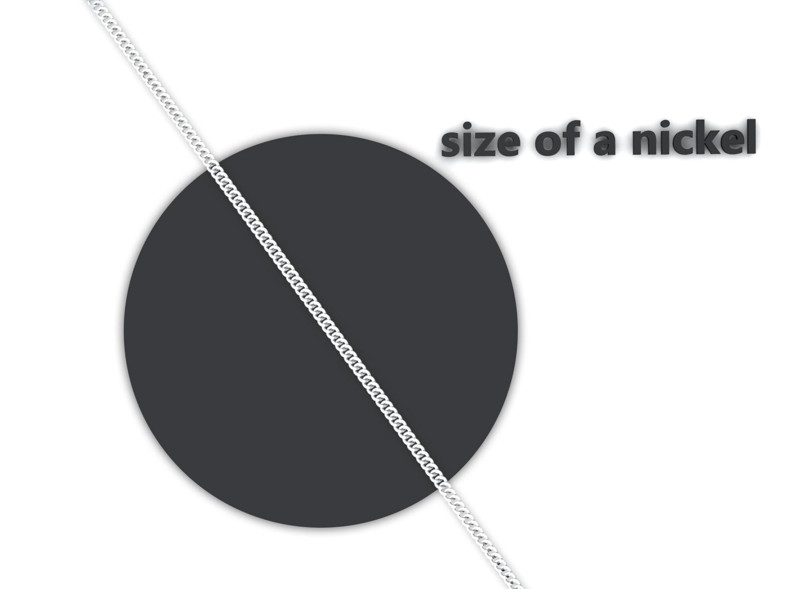 Curb (1.6mm) Sterling Silver Chain, 18", 20", 24", 30"