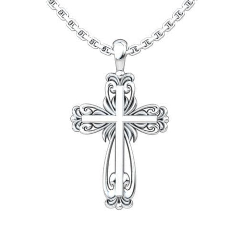 Elegant Cross Sterling Silver Necklace on an 18 inch chain