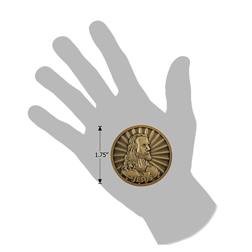 Hand size comparison of the coin 
