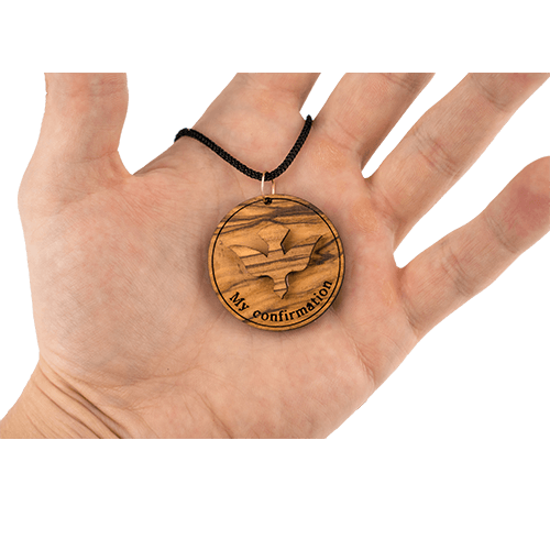 Dove Confirmation Olive Wood Keepsake Necklace