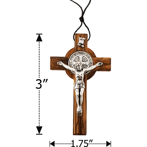 Saint Benedict 3" Cross Necklace - Small