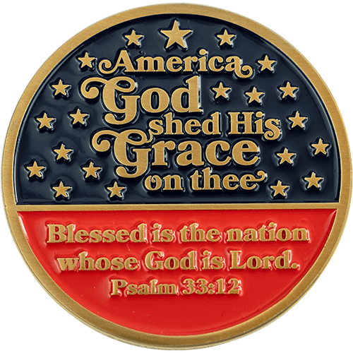 God Bless America Christian Religious Antique Gold Plated Coin