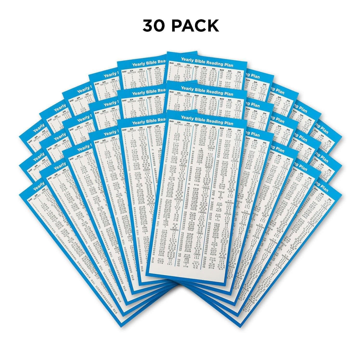 One Year Bible Reading Plan Card - 6 Different Quantities