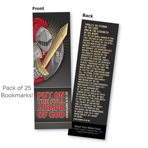 Armor of God Spartan Warrior Bookmarks, Pack of 25
