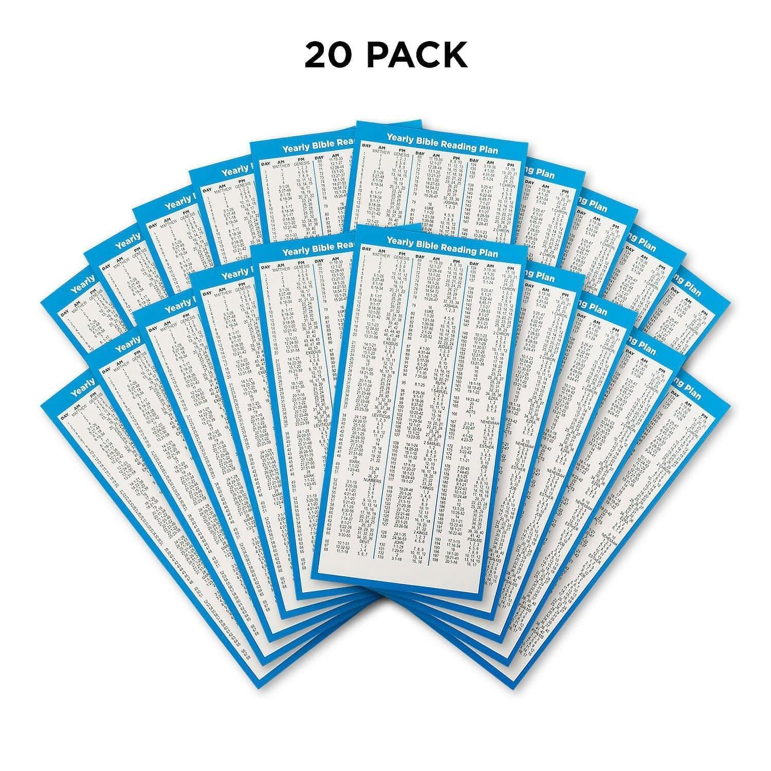 One Year Bible Reading Plan Card - 6 Different Quantities