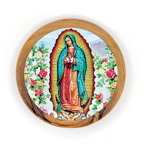 Our Lady of Guadalupe Olive Wood Icon Magnet