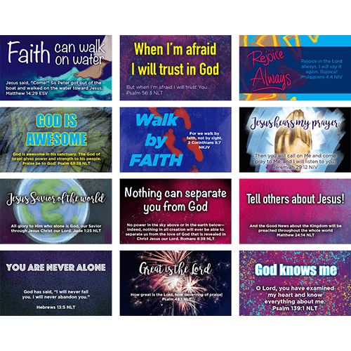 Children's Pass Along Pocket Scripture Card Variety Pack of 60 - Assortment 6