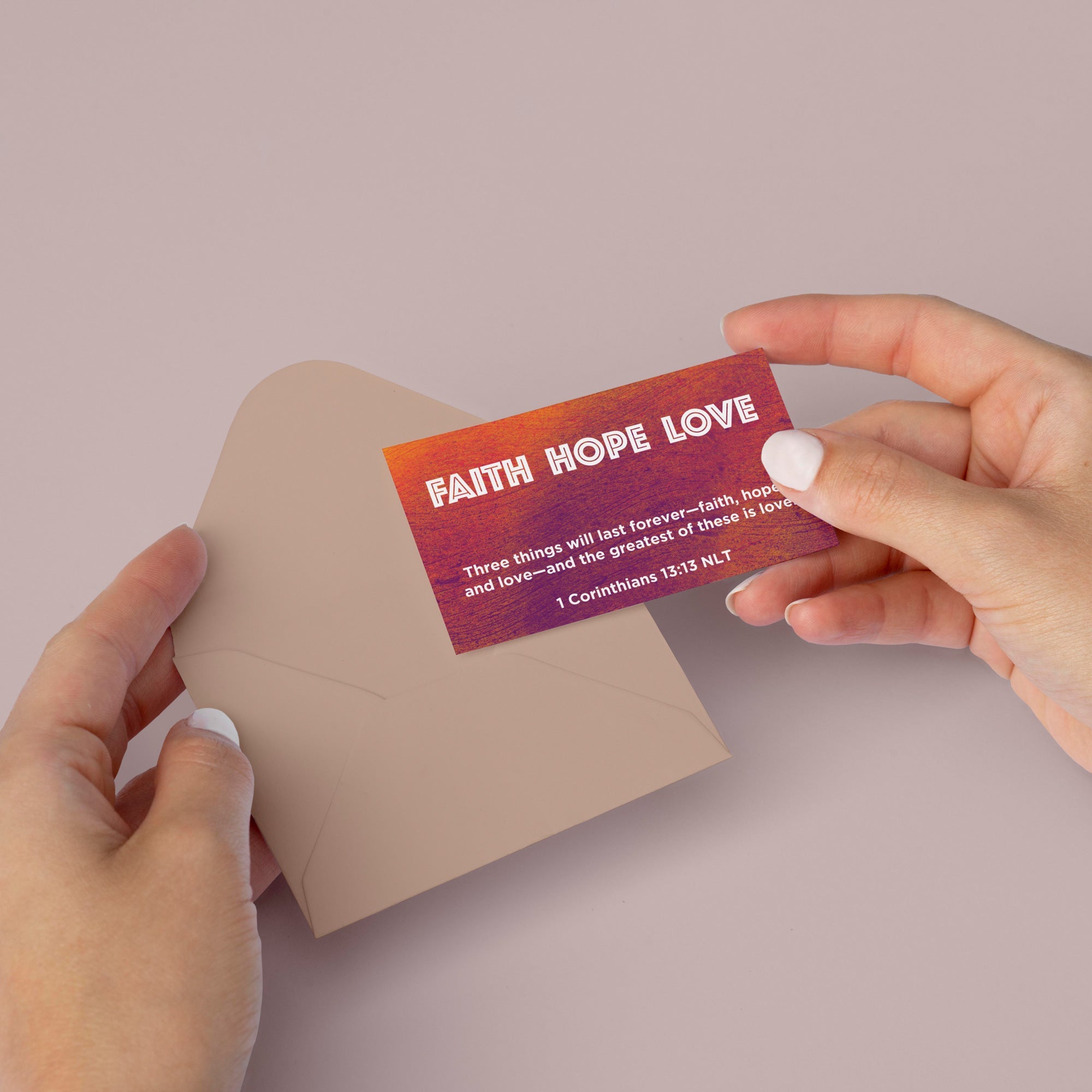 Children and Youth, Pass Along Scripture Cards, Faith Hope Love, 1 Corinthians 13:13, Pack of 25