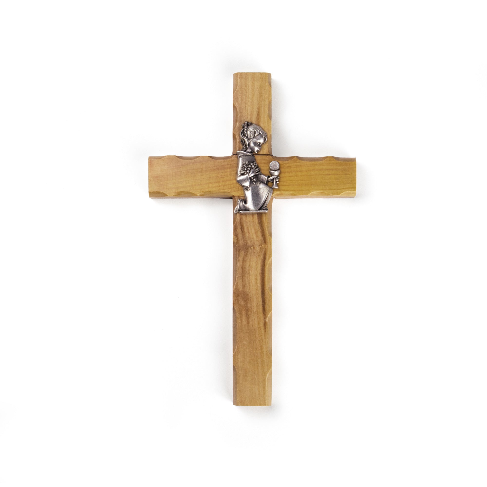 Olive Wood First Communion Cross for Girls
