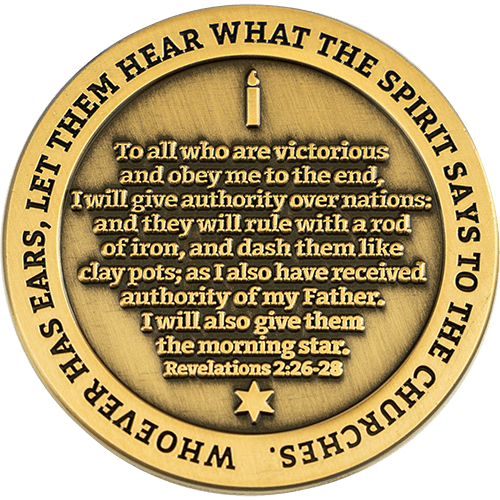 Thyatira, Seven Churches of Revelation Antique Gold Plated Challenge Coin