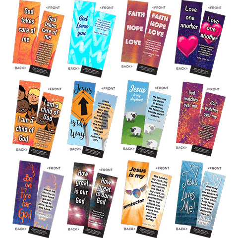Children's Memory Verse Bookmarks, Variety Pack of 60 - Assortment 6
