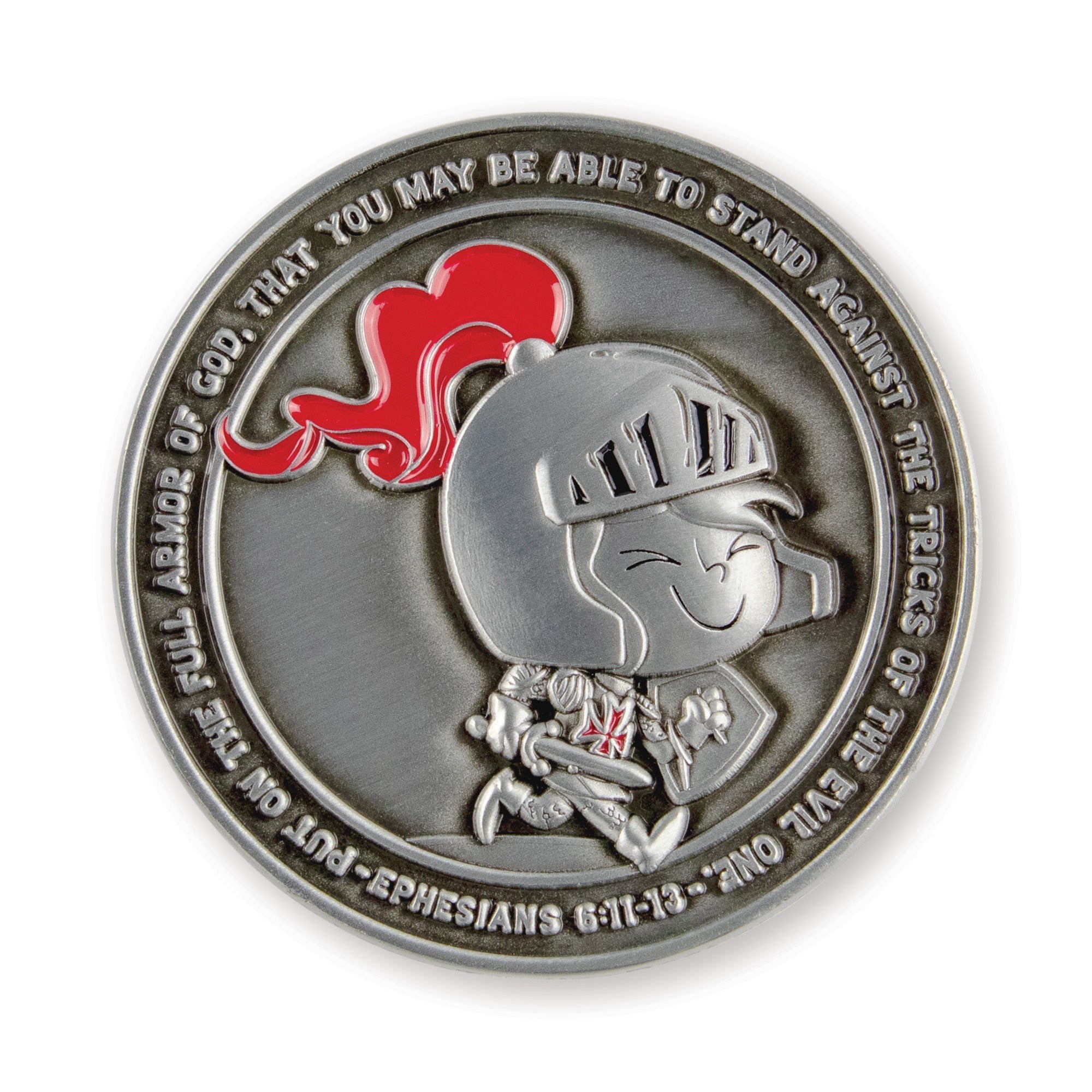 Armor of God - Children's Challenge Coin,  Religious Pocket Prayer Token, Ephesians 6:11-13