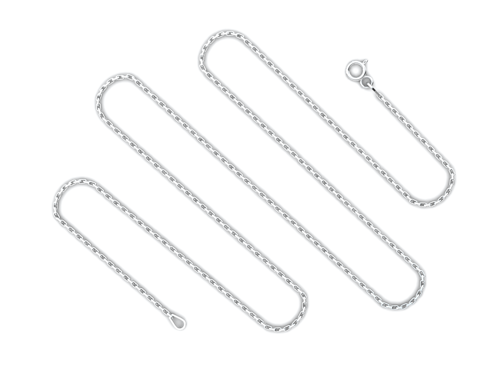 Cable Light (1.2mm) Sterling Silver Chain, 16", 18", 20", 24", 30"