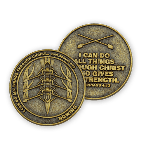 Rowing Coin, Christian Sports Coin for Boys and Girls