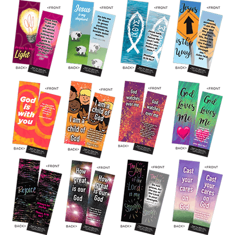 Children's Memory Verse Bookmarks, Variety Pack of 60 - Assortment 1